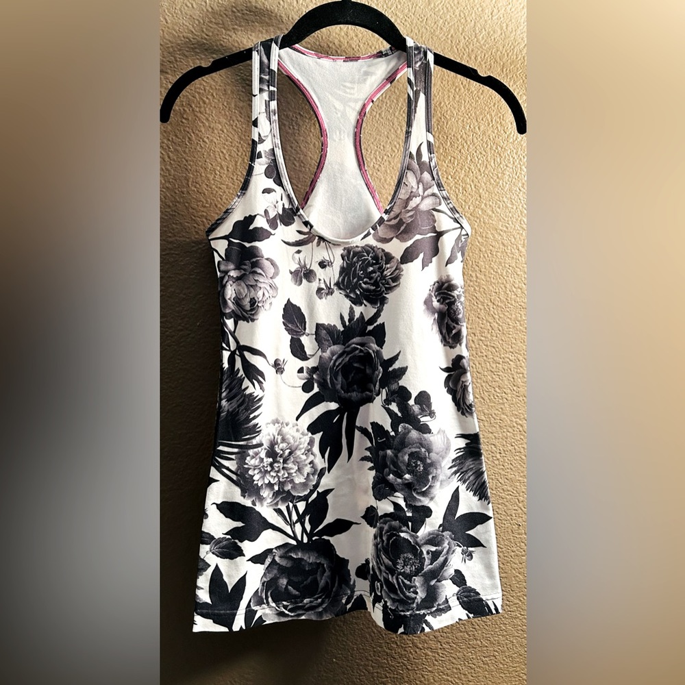 Lululemon racerback tank rose pattern